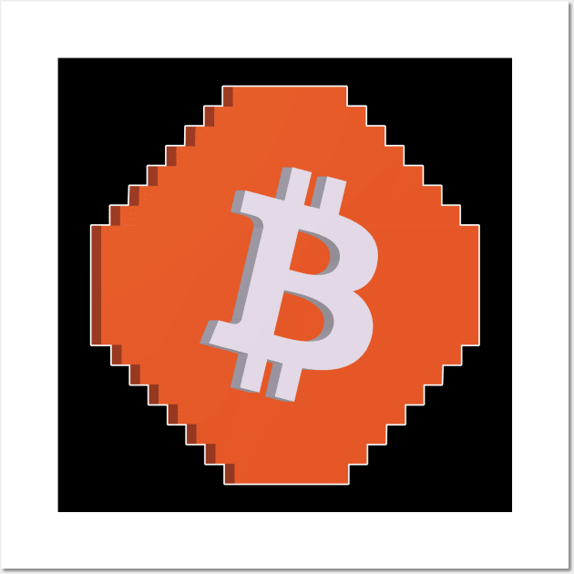 Pixel Bitcoin Wall Art by Destro